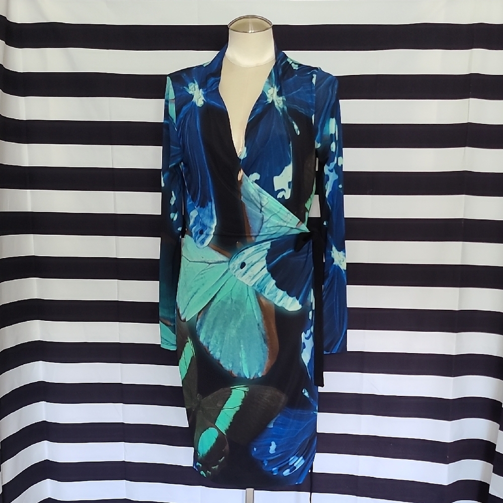 Ted Baker Blue Bodycon Long Sleeve Dress